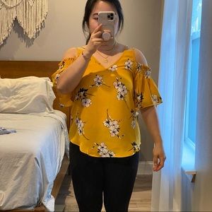 Sienna Sky yellow floral blouse